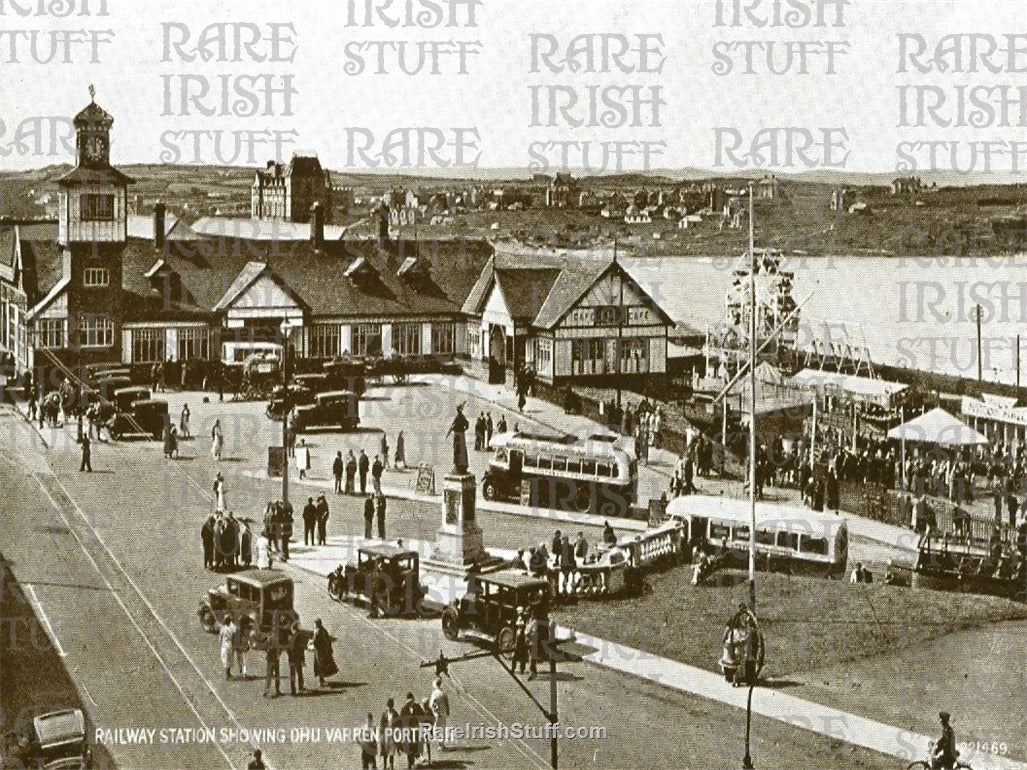 Railway Station showing DHU Varren, Portrush, Co. Antrim, Ireland 1937