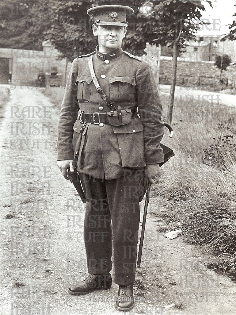 Michael Collins in Military Uniform with Gun & Cane, 1922