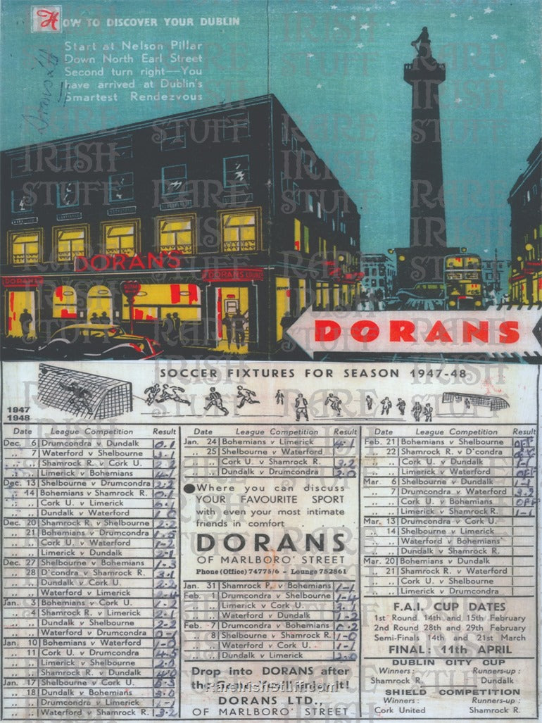 Doran's - Dublin Smartest Rendezvous for Sports, Marlboro Street, 1948