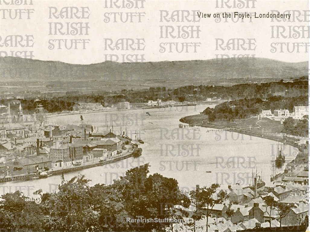 View on the Foyle, Derry, Ireland 1900