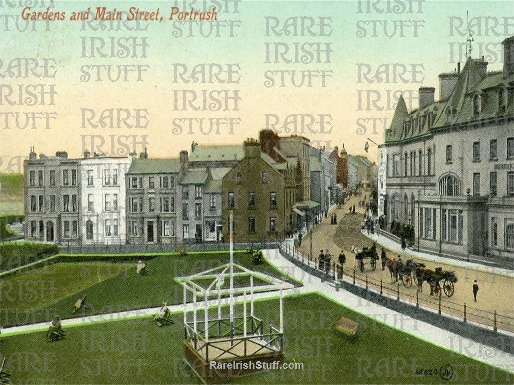 Gardens & Main Street, Portrush, Co. Antrim, Ireland 1896
