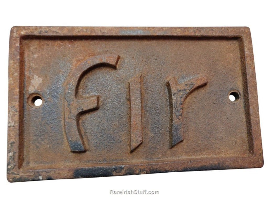 Cast Iron Fir/ Mna Antique Bathroom Signage