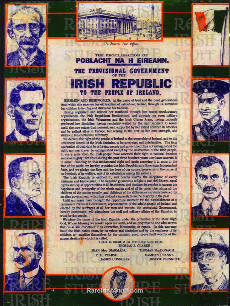 1916 Easter Rising Proclamation with Leaders Surround