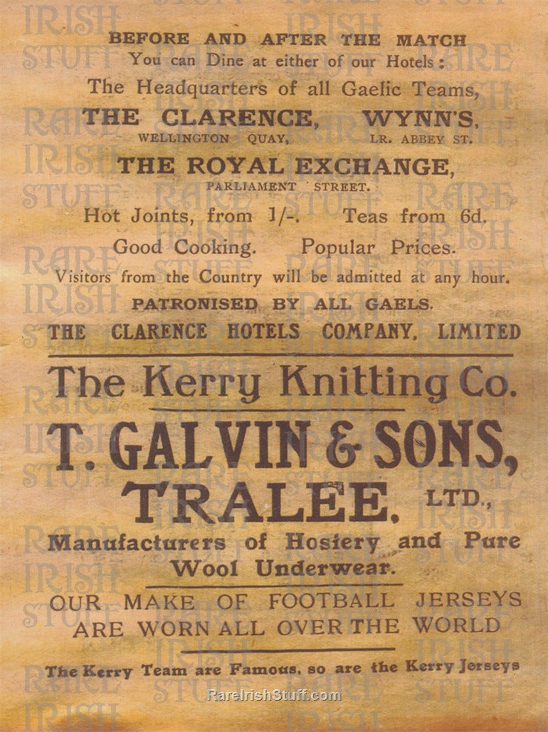 T. Galvin, GAA Sports Jersey Makers, Kerry Knitting Company, Tralee