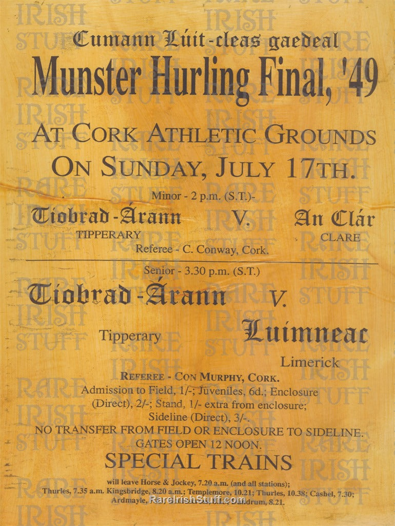 Muster Hurling Final Tipperary vs Limerick at the Cork Athletic Grounds, 1949