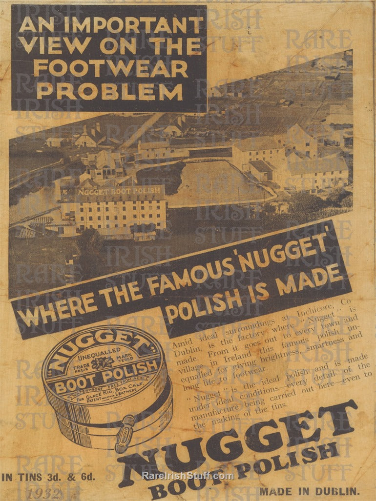 Nugget Boot Polish Advertising Inchicore, Dublin, 1932