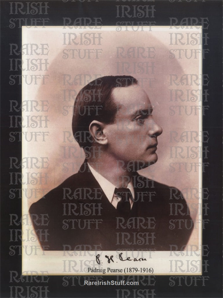 Padráig Pearse portrait with signature