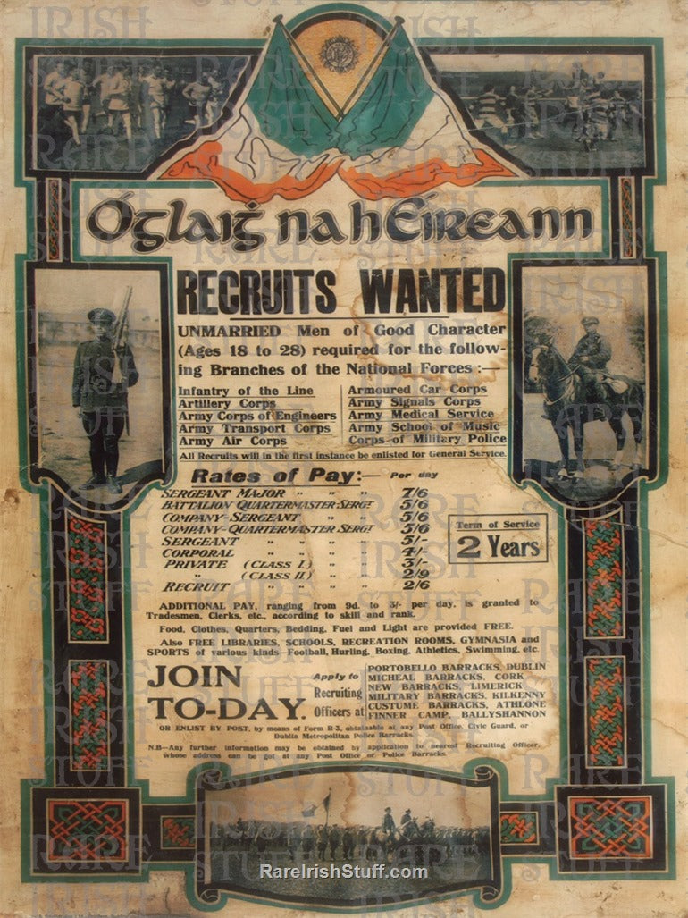 Recruits Wanted by Oglaigh na hEireann - Irish Free State Army