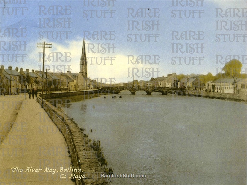River Moy, Ballina, Co. Mayo, Ireland 1940s