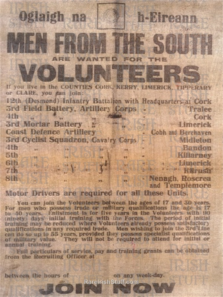 Oglaigh na hEireann - Men From The South Wanted As Volunteers