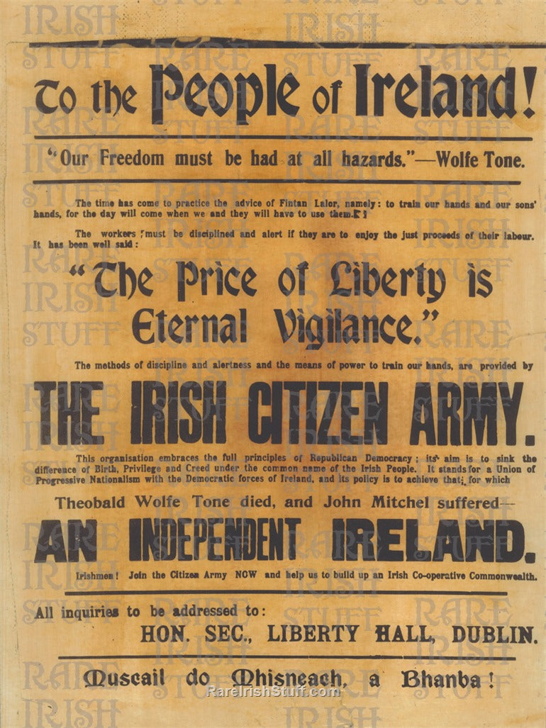 Irish Citizens Army Recruitment Poster, 1913