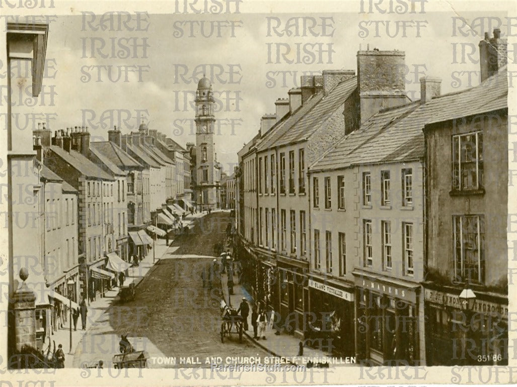 Town Hall & Church Street, Enniskillen, Fermanagh, Ireland 1905