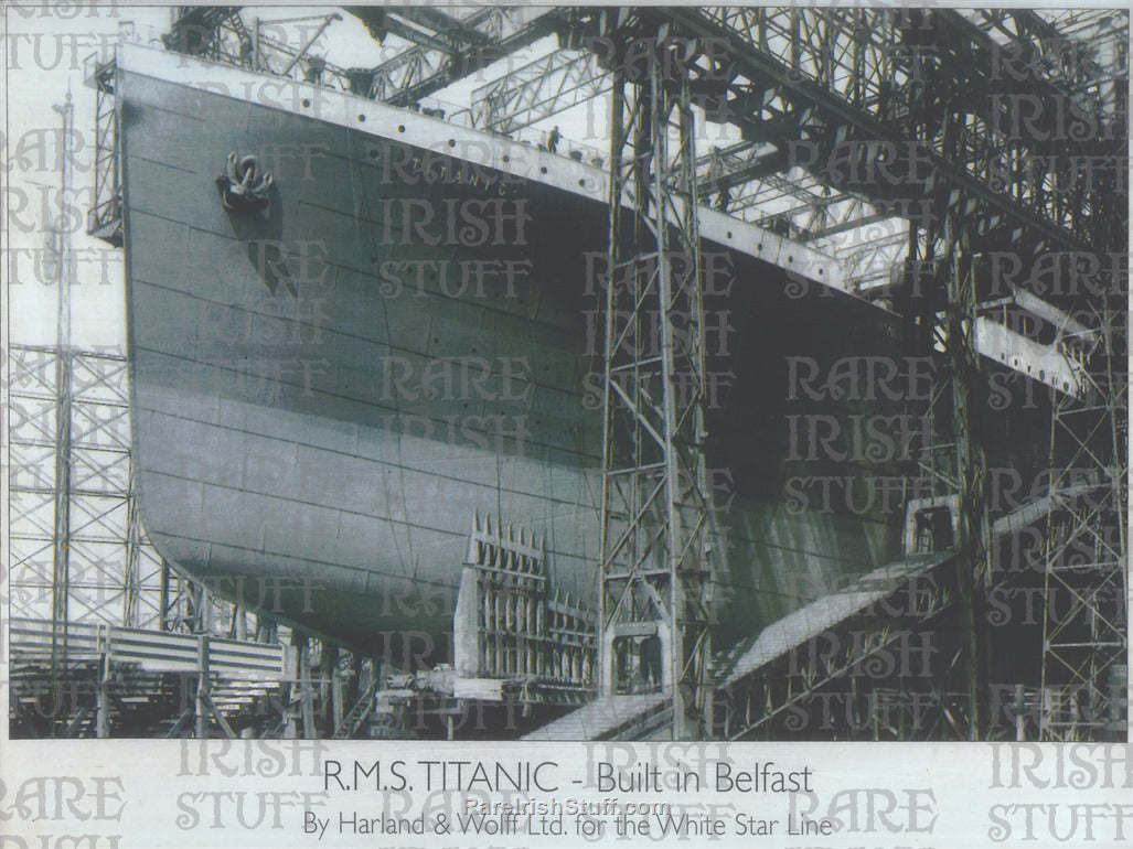 Titanic being built at Harland & Wolff shipbuilding yard, Belfast