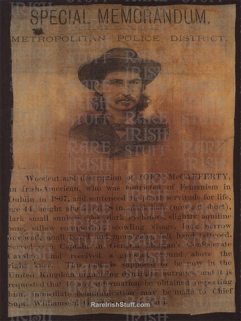 Fenian WANTED POSTER John McCafferty, 1867